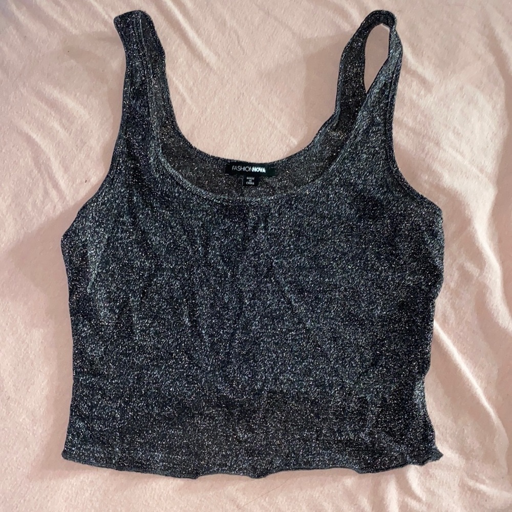 sparkly tank top crop top